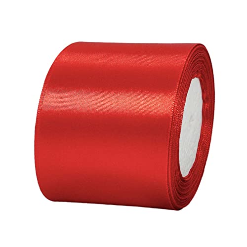 15 mm rotes Band zum Basteln von Geschenken, 23 m rotes Polyester, doppelseitiges Satinband, Geschenkband, Weihnachtsband, Geschenkverpackung, dickes Stoffband für Geschenke, Blumensträuße, Kuchen, von EZVFIRPDFZ