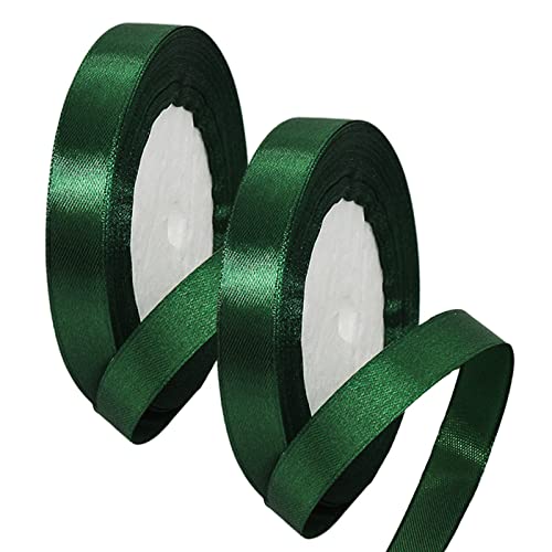 2 Rollen 15 mm breites dunkelrotes Geschenkband für Geschenkverpackungen, 22 m, rotes Satinband für Hochzeit, Auto, Weihnachten, Kuchen, Geschenkband, Haarschleife, Blumenstrauß, Basteln, von EZVFIRPDFZ