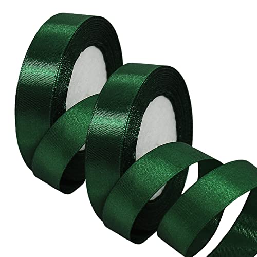 2 Rollen 15 mm breites dunkelrotes Geschenkband für Geschenkverpackungen, 22 m, rotes Satinband für Hochzeit, Auto, Weihnachten, Kuchen, Geschenkband, Haarschleife, Blumenstrauß, Basteln, von EZVFIRPDFZ