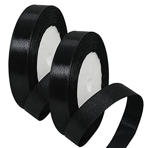 2 Rollen 15 mm breites dunkelrotes Geschenkband für Geschenkverpackungen, 22 m, rotes Satinband für Hochzeit, Auto, Weihnachten, Kuchen, Geschenkband, Haarschleife, Blumenstrauß, Basteln, von EZVFIRPDFZ