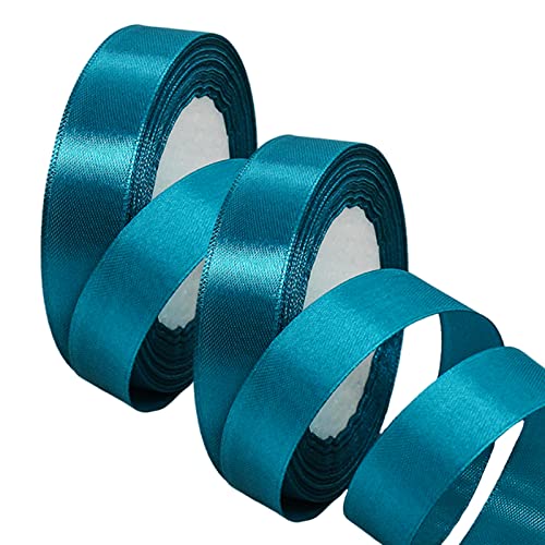 2 Rollen 15 mm breites dunkelrotes Geschenkband für Geschenkverpackungen, 22 m, rotes Satinband für Hochzeit, Auto, Weihnachten, Kuchen, Geschenkband, Haarschleife, Blumenstrauß, Basteln, von EZVFIRPDFZ