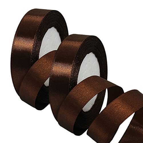 2 Rollen 15 mm breites dunkelrotes Geschenkband für Geschenkverpackungen, 22 m, rotes Satinband für Hochzeit, Auto, Weihnachten, Kuchen, Geschenkband, Haarschleife, Blumenstrauß, Basteln, von EZVFIRPDFZ