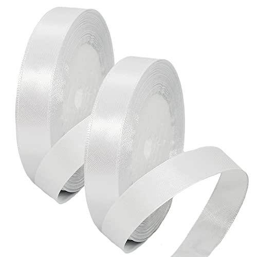 2 Rollen 15 mm breites dunkelrotes Geschenkband für Geschenkverpackungen, 22 m, rotes Satinband für Hochzeit, Auto, Weihnachten, Kuchen, Geschenkband, Haarschleife, Blumenstrauß, Basteln, von EZVFIRPDFZ