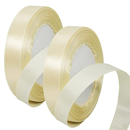 2 Rollen 15 mm breites dunkelrotes Geschenkband für Geschenkverpackungen, 22 m, rotes Satinband für Hochzeit, Auto, Weihnachten, Kuchen, Geschenkband, Haarschleife, Blumenstrauß, Basteln, von EZVFIRPDFZ