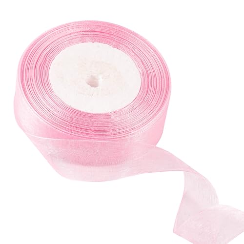 20 mm weinrotes Organzaband zum Verpacken von Geschenken, 45 m, weinrotes Organzaband, 20 mm Organza-Chiffonband, dickes Band für Geschenkverpackung, Haarschleife, Weihnachtsband, Kuchen, Hochzeit, von EZVFIRPDFZ