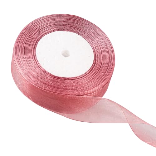 20 mm weinrotes Organzaband zum Verpacken von Geschenken, 45 m, weinrotes Organzaband, 20 mm Organza-Chiffonband, dickes Band für Geschenkverpackung, Haarschleife, Weihnachtsband, Kuchen, Hochzeit, von EZVFIRPDFZ