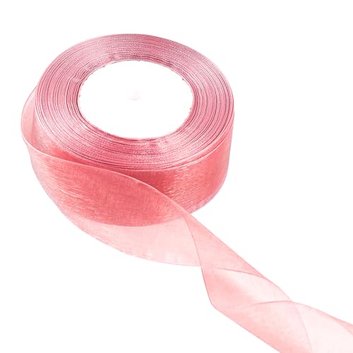 20 mm weinrotes Organzaband zum Verpacken von Geschenken, 45 m, weinrotes Organzaband, 20 mm Organza-Chiffonband, dickes Band für Geschenkverpackung, Haarschleife, Weihnachtsband, Kuchen, Hochzeit, von EZVFIRPDFZ