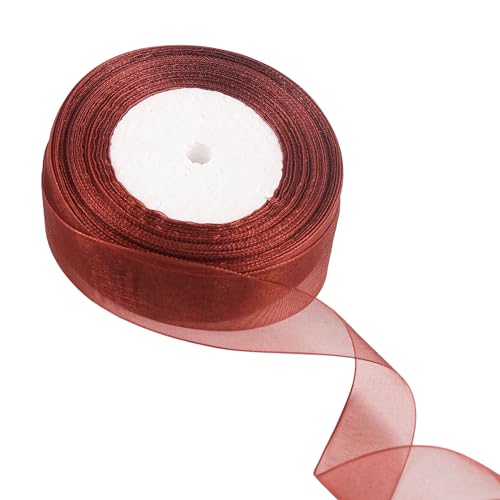 20 mm weinrotes Organzaband zum Verpacken von Geschenken, 45 m, weinrotes Organzaband, 20 mm Organza-Chiffonband, dickes Band für Geschenkverpackung, Haarschleife, Weihnachtsband, Kuchen, Hochzeit, von EZVFIRPDFZ