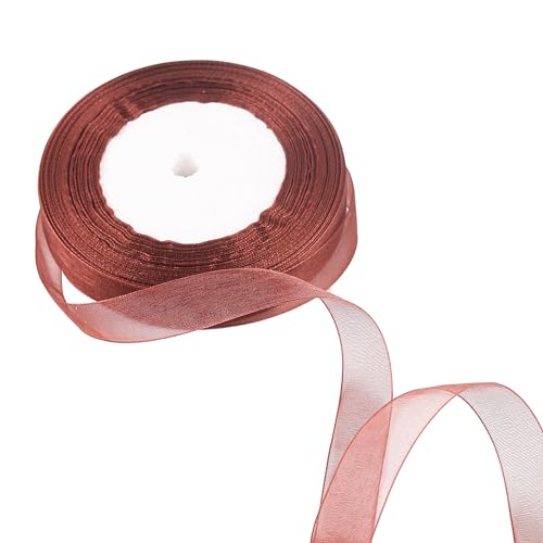 20 mm weinrotes Organzaband zum Verpacken von Geschenken, 45 m, weinrotes Organzaband, 20 mm Organza-Chiffonband, dickes Band für Geschenkverpackung, Haarschleife, Weihnachtsband, Kuchen, Hochzeit, von EZVFIRPDFZ