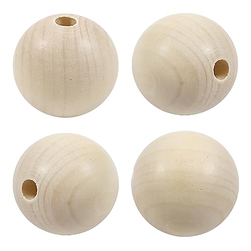 40mm Holzperlen Runde Natürliche Lose Spacer Perlen für DIY Schmuckherstellung 4 [,40mm] von EZVFIRPDFZ