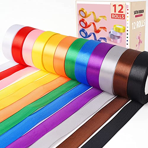 Band, weißes Band, 10 mm × 22 m Bänder zum Basteln, Bänder für Geschenkverpackungen, Band für Luftballons, Nähen, dünnes Band, Seidenband für Kuchendekoration, Geschenkband für Festival, Geburtstag von EZVFIRPDFZ