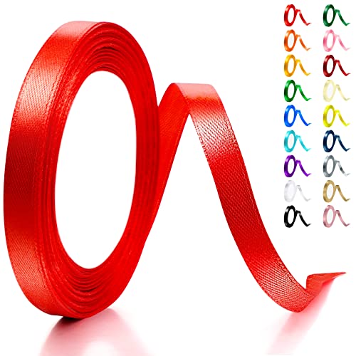 Band, weißes Band, 10 mm × 22 m Bänder zum Basteln, Bänder für Geschenkverpackungen, Band für Luftballons, Nähen, dünnes Band, Seidenband für Kuchendekoration, Geschenkband für Festival, Geburtstag von EZVFIRPDFZ