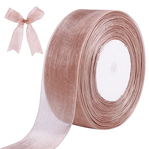 Doppelseitiges Chiffonband für Geschenkverpackungen, Weihnachten, Hochzeit, Party, Zeremonie, Dekorationen und Bastelarbeiten, 40 mm x 45,7 m, Rosa von EZVFIRPDFZ