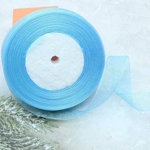 Durchsichtiges Chiffonband, Organza-Satinbänder für Geschenkverpackungen, Hochzeitsdekoration, Blumensträuße, Party-Kranz, Bastelarbeiten, 45,7 m Durchsichtiges Chiffonband, Organza-Satinbänder für Geschenkverpackungen, Hochzeitsdekoration, Blumensträuße, Party-Kranz, Bastelarbeiten, 45,7 m von EZVFIRPDFZ