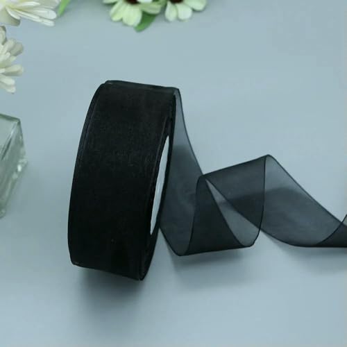Durchsichtiges Chiffonband, Organzabänder für Geschenkverpackungen, Hochzeitsdekoration, Blumensträuße, Partykranz, Bastelarbeiten, 45,7 m Durchsichtiges Chiffonband, Organzabänder für Geschenkverpackungen, Hochzeitsdekoration, Blumensträuße, Partykranz, Bastelarbeiten, 45,7 m von EZVFIRPDFZ