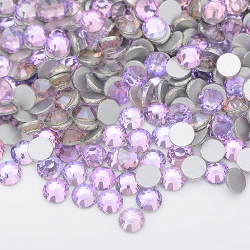 Großhandel 100 Brutto SS6 8 10 12 16 20 30 Kristalle, rosa, violett, flache Rückseite, Glas-Strasssteine, Großpackung zum Aufkleben auf Nageldekoration, Stein-02 Kristall-AB, SS6, 100 g, 14400 Stück, von EZVFIRPDFZ