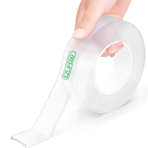 EZlifego Doppelseitiges Klebeband Extra Stark, Transparent Nano Tape, Abnehmbar Wänden Klebestreifen, Klebriges Posterband zur Dekoration, Poster Strips Klebepads, Double Sided Tape - 5 meter von EZlifego