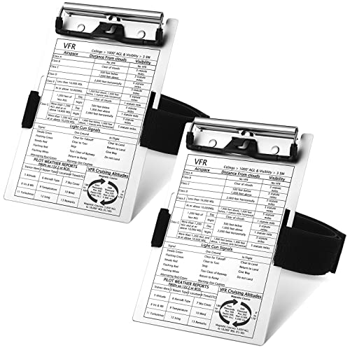 Eaasty VFR Pilot Kniebrett Aluminium Luftfahrt Kneeboard Pilot Notizblock mit Stifthalter und Gummiband zum Schreiben von Piloten (2 Set) von Eaasty