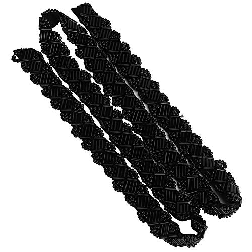 1 Yard Perlenband Zum Selbermachen, Handgefertigt, 1 Cm Weiße Schräge Perle, Schwarze Doppel-Achtröhrchen-Perlen für Hochzeitskleid, Schmuck, (1,5 cm große schwarze von Eacam