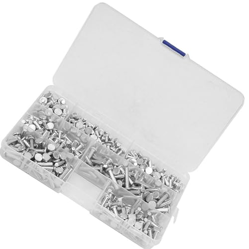 Aluminium Flat Head Solid Niets Sortiment Kit, Korrosionsbeständige, Mechanische Festigkeit, 350pcs, mit Plastikbox, für die -Handwerk von Eacam