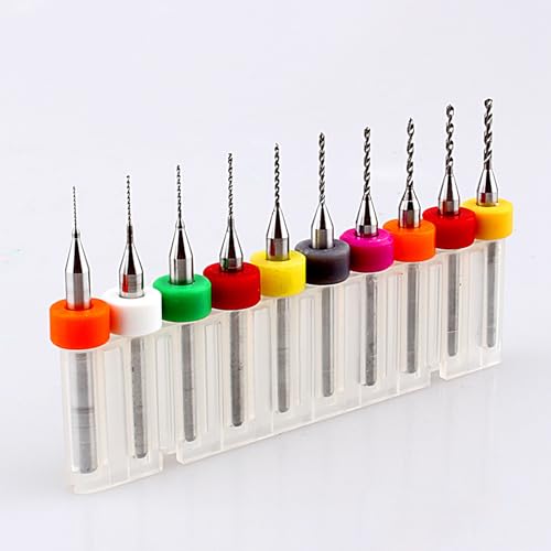 Carbid Micro-Bohrer-Bits Set, 10pcs 0,3-1,2 Mm Leiterplattenscheiben-Wolfram-Gravur, für Handwerk, Schmuckherstellung von Eacam