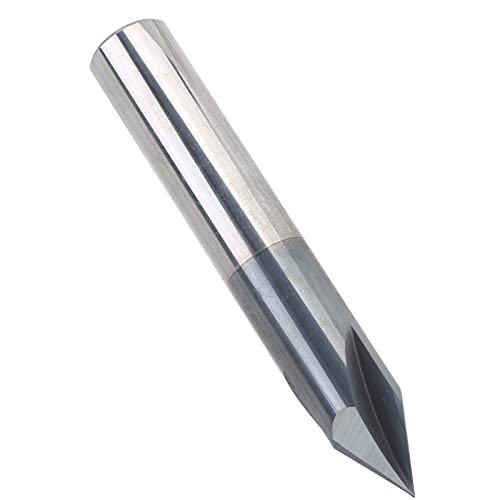 Chamfer End Mill, 3 Flöte 60 Grad Wolframstahl CNC -Schnitzrouter Bit für Aluminium- und Kupferfräsen -Cutter -Werkzeuge (D12*60 °*75L) von Eacam