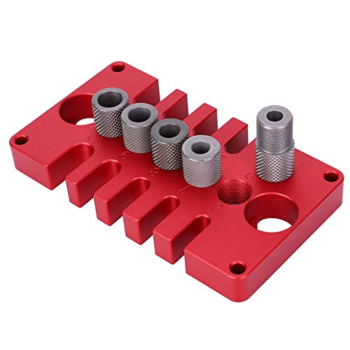 Dowel Jig Punch Positionier 3-in-1 Holzbearbeitungswerkzeuge Rote Aluminiumlegierungen, Kleiner Praktischer Locator Boarding Board Loch Machen Möbel von Eacam