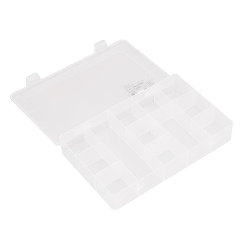 Eacam Clear Plastic Schmuckschatulle, 12 Gitter Geteilte Lagerbehälterhülle mit PP -Material, 9,61 X 5,67 X 1,57 Zoll, für Schmuck, Elektronik, Zubehör von Eacam