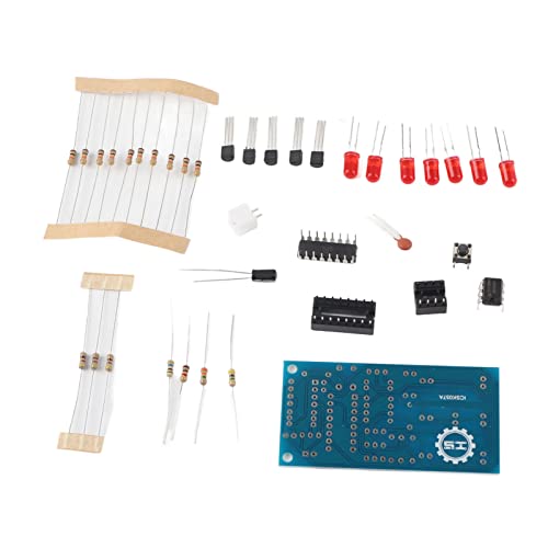 Elektronisches LED-Würfel-Set, NE555-Oszillatorschaltung, CD4017-Thekendisplay-Set, 5 Rote LEDs, für Lustiges Elektronisches Produktionsset von Eacam