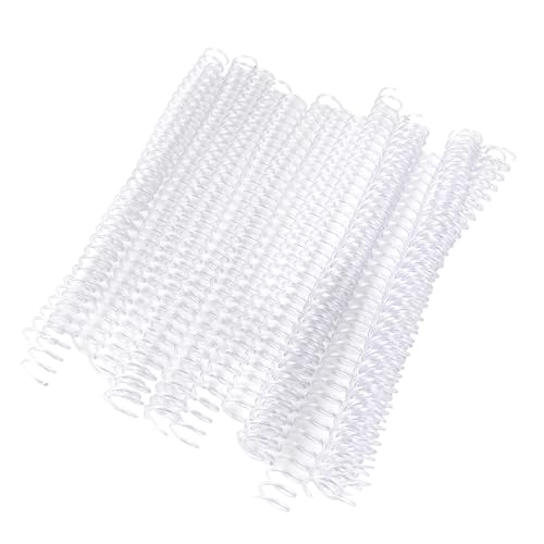 Kunststoff-Bindering, 30-Loch-Spiralringe für Lose Blätter für A4-Papier, 11 Mm – 150 Blatt, Wiederverwendbar, Schneidbar, 20 Stück weiß (19 mm x 30 Löcher, transparent, 20 von Eacam