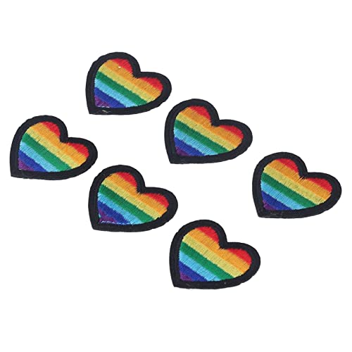 Regenbogen-Herz-Patches, DIY-Aufnäher Zum Aufbügeln in Regenbogen-Herzform Zum Nähen, Sticken, Kleidungsreparatur mit Schmelzkleber, für Kleidung, Taschen, Hüte, Rucksäcke, von Eacam