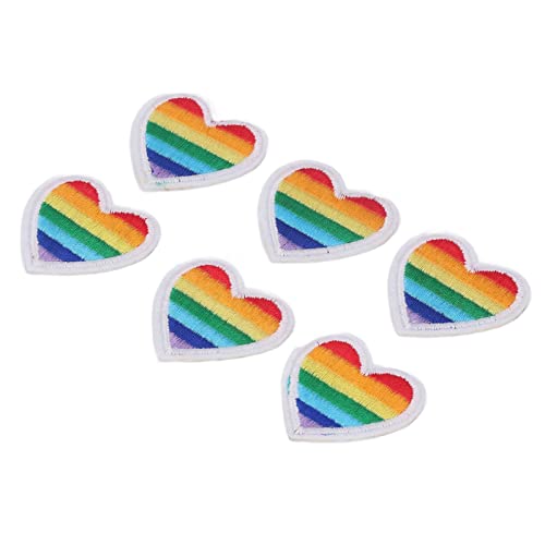 Regenbogen-Herz-Patches, DIY-Aufnäher Zum Aufbügeln in Regenbogen-Herzform Zum Nähen, Sticken, Kleidungsreparatur mit Schmelzkleber, für Kleidung, Taschen, Hüte, Rucksäcke, von Eacam