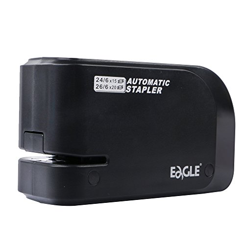 Eagle Elektrische stapler-heavy Pflicht Automatische Hefter, 20 Blatt Kapazität, Akku oder AC Powered, Schwarz (EURO-Adapter) von Eagle