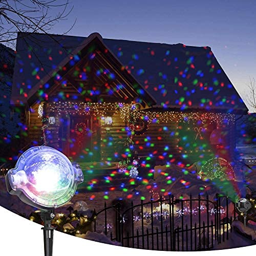 EAMBRITE LED Projektionslampe mit Fernbedienung Bewegliche Punkte Muster Schneefall-Lichteffekt Stimmungsbeleuchtung Weihnachtsdeko Aussen Weihnachtsbeleuchtung Weihnachtsprojektor Außenbeleuchtung von Eambrite