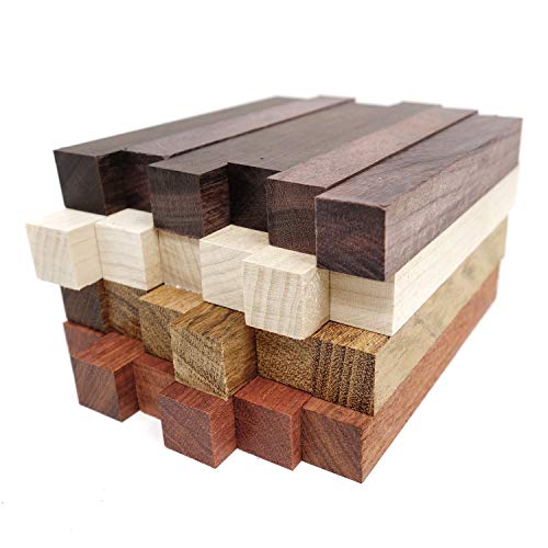 Exotische Holz-Stiftrohlinge 24er-Pack: Bloodwood, mexikanisches Ebenholz, Jatoba, harter Ahorn, 6 Stück pro Holzart, 5 x 3/4 x 3/4 Zoll von Earlywood