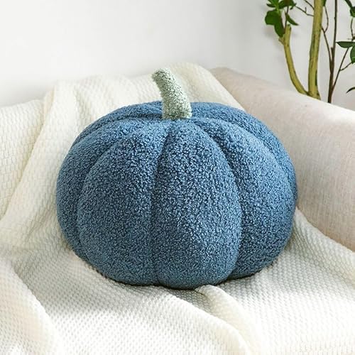 Halloween Pumpkin Throw Pillow, Soft Pumpkin Throw Pillow Decoration for Thanksgiving Halloween Home Decor Party Kids Gift (Blue,20cm) von EasPowest