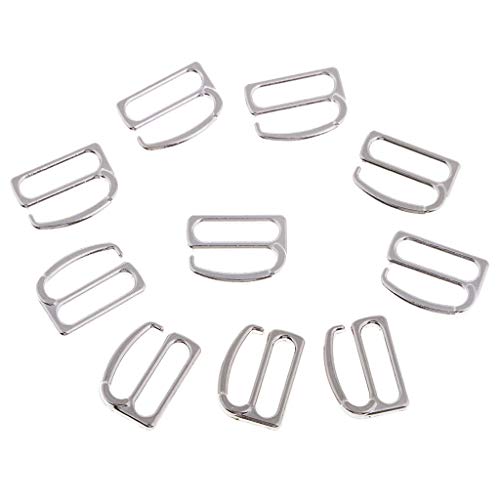 Easnea BH-Haken – 10er-Pack BH-Träger-Haken, Ersatz-Haken für Badeanzüge, Dessous, BHs, transparent, 15 mm breit von Easnea