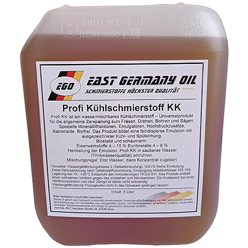 Profi Kühlschmierstoff zum Fräsen, Drehen,Bohren,Sägen und Kühlen (Kanister 5 Liter) von East Germany OIL