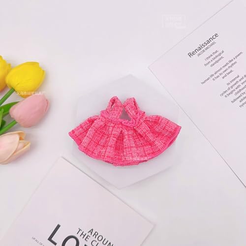 17cm Labubu Puppen Kleidung niedlich Mini Plüsch Puppen Kleidung Das Monster Outfit Zubehör Pearl Mini Rosa Prinzessin Kleid von Eastocos