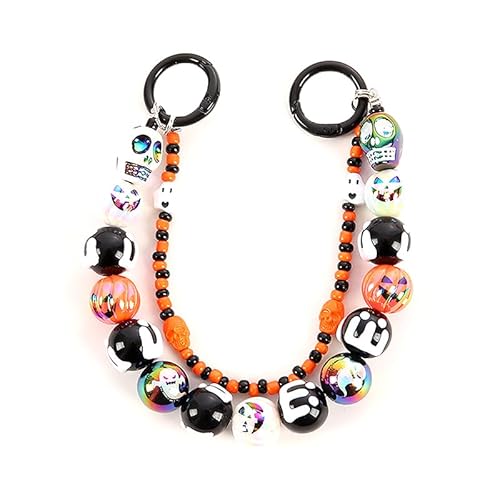 Eastocos 1PC Handy Lanyard Halloween Kürbis Geist Kopf Perlen Schlüssel Bund Anhänger Mädchen Geschenk Handy Kette von Eastocos