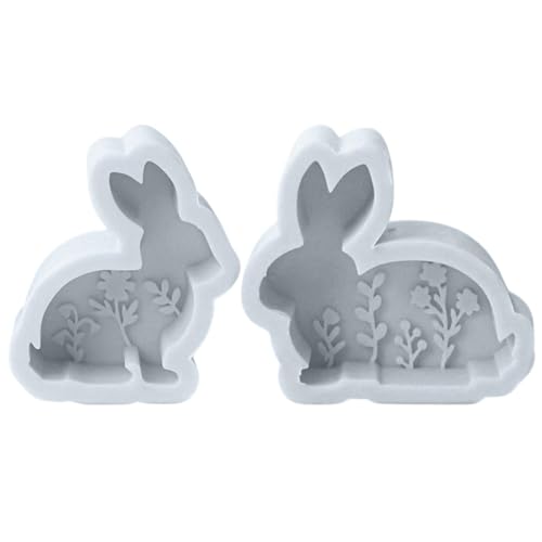 2 Stück Silikonformen Gießformen Ostern, Silikonform Ostern Hase, Gießformen Silikon Ostern, Gießform Ostern, 3D Osterhasen Kerzenformen für Ostern Deko, Ostern Geschenk von Eastuy