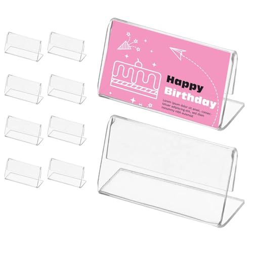 Eastuy Etiketten-Displayschilder, Regaletiketten,10 Stück Schilderhalter für die Arbeitsplatte, transparenter Acryl-Etikettenständer | Acryl-Schilderhalter, stabiler Etikettenhalter für von Eastuy
