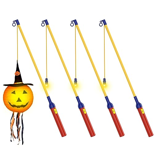 EasyAcc 4er Elektrischer Laternenstab LED DIY Aufkleber Laternenstab 40cm für St Martin Laterne Kinder Stab Laternenumzüge Halloween Zauberstäbe Party von EasyAcc