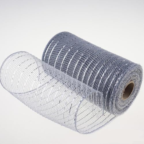 Craft Ready Deko-Mesh-Band, Rolle, 15 cm x 9 m, ein Muss für saisonale Dekorationen zu Hause, silberfarben von EasyByMall