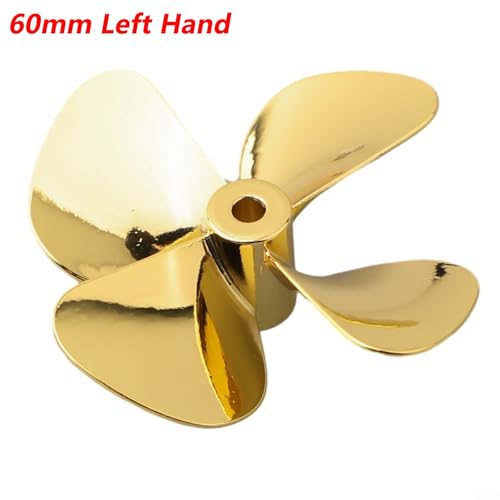 EasyByMall Effizienter Metallpropeller für RC-Boote zum Schleppen und Angeln von Köderschiffen (D60 mm linke Hand) von EasyByMall