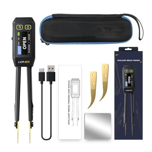 LCR-ST1 Digitale Pinzette, LCR Meter, 1,14 Zoll Bildschirm, 28 × 19 × 150 mm, hochpräzise LCR Messgerät, Pinzette Smart für Pinzetten von EasyByMall