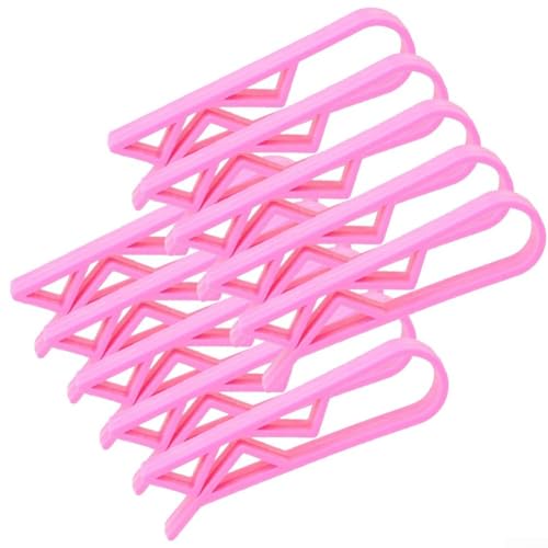 Müllsack-Clips mit speziellem Kerbendesign zur sicheren Befestigung von Müllsäcken, 10 Stück (10 Stück, Rosa) von EasyByMall