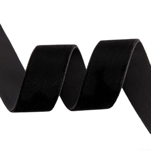 Weiches und elegantes Samtband, 9,1 m, ideal zum Dekorieren von Hochzeiten, Partys oder kreativen Bastelarbeiten (Schwarz, 1,6 cm) von EasyByMall