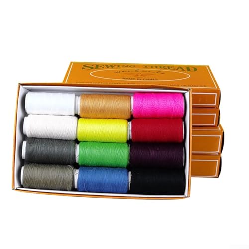 for Sewing Essentials Garn-Set mit 12 Farben, je 91,4 m zum Quilten und mehr von EasyByMall