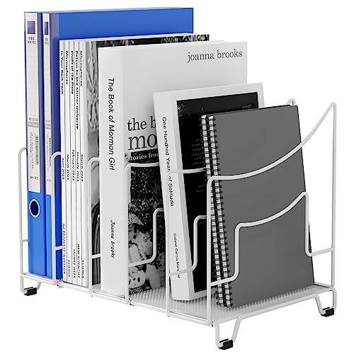 EasyPAG 5 Fächer A4 Metall Büro Schreibtisch Organizer Dokumentenhalter Aktenablage Zeitschriftenhalter Briefablage Papier Magazin Organisator,Weiß von EasyPAG